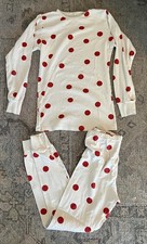 Mabo organic cotton pjs pajamas red polka dot size 12/13