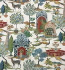 P KAUFMANN SHALIMAR GARDEN DOCUMENT PEACOCK TOILE MULTIUSE FABRIC BY YARD 54"W