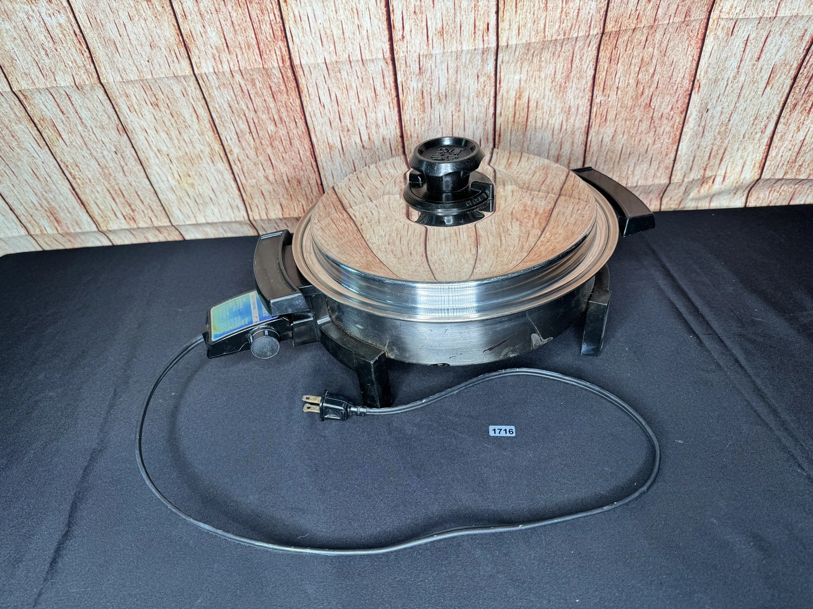 Vintage Kitchen Craft Stainless Steel Electric Skillet Liquid Core USA 17209