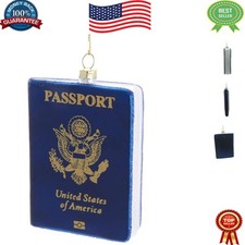 Charming Blue Passport Glass Ornament   Celebrate Travel Memories This Holiday