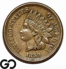 1859 Indian Head Cent Penny, Better Date, XF+