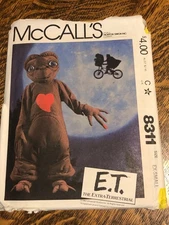 🌺 1982 McCALL'S #8311 - CHILD E.T.-THE EXTRA-TERRESTRIAL COSTUME PATTERN  2-4FF