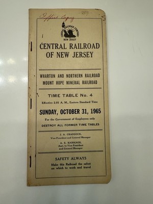 Jersey Central Employee Fahrplan #4Central Division 31.10.65.