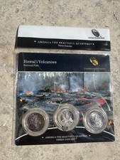 2012 US Mint America the Beautiful Quarters–Hawai’i Volcanoes-3 Coin Set–OGP COA