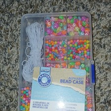ArtSkills Alphabet Bead Case Craft Kit w/ Assorted Beads  White Cord 500 pc