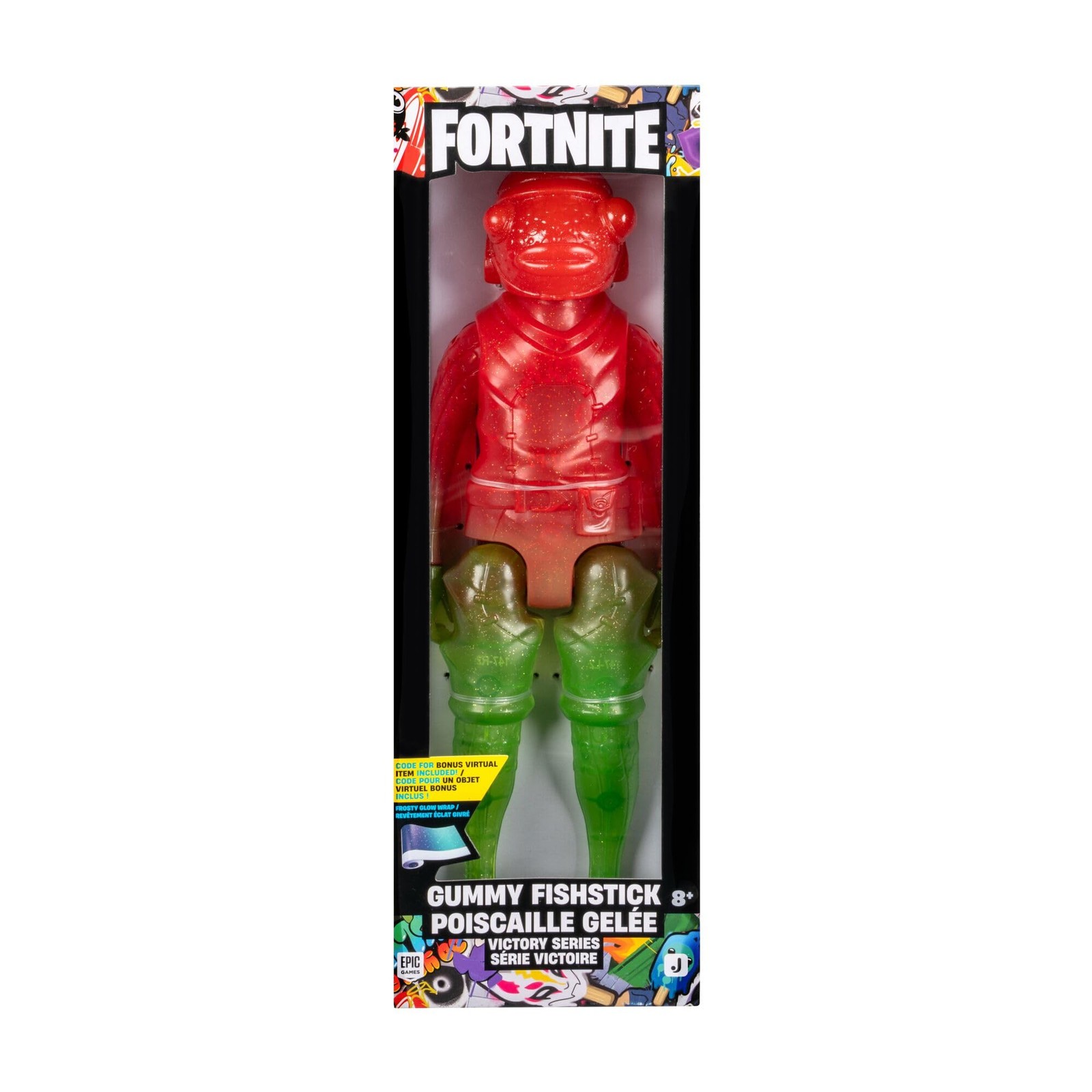 Fortnite FNT1611 - Victory Gummy Fishstick   30cm Actionfigur mit Code für virtu