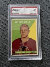 1958 TOPPS #66 BOBBY HULL ROOKIE CARD PSA 5 EX RC. rookie card picture