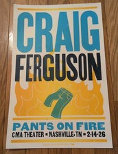 Craig Ferguson - Pants On Fire - Tour Nashville, TN Hatch Print Poster RARE