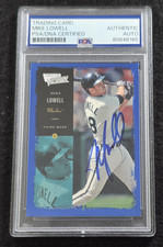 2000 MIKE LOWELL Signed Upper Deck Victory Baseball Card-FLORIDA MARLINS-PSA