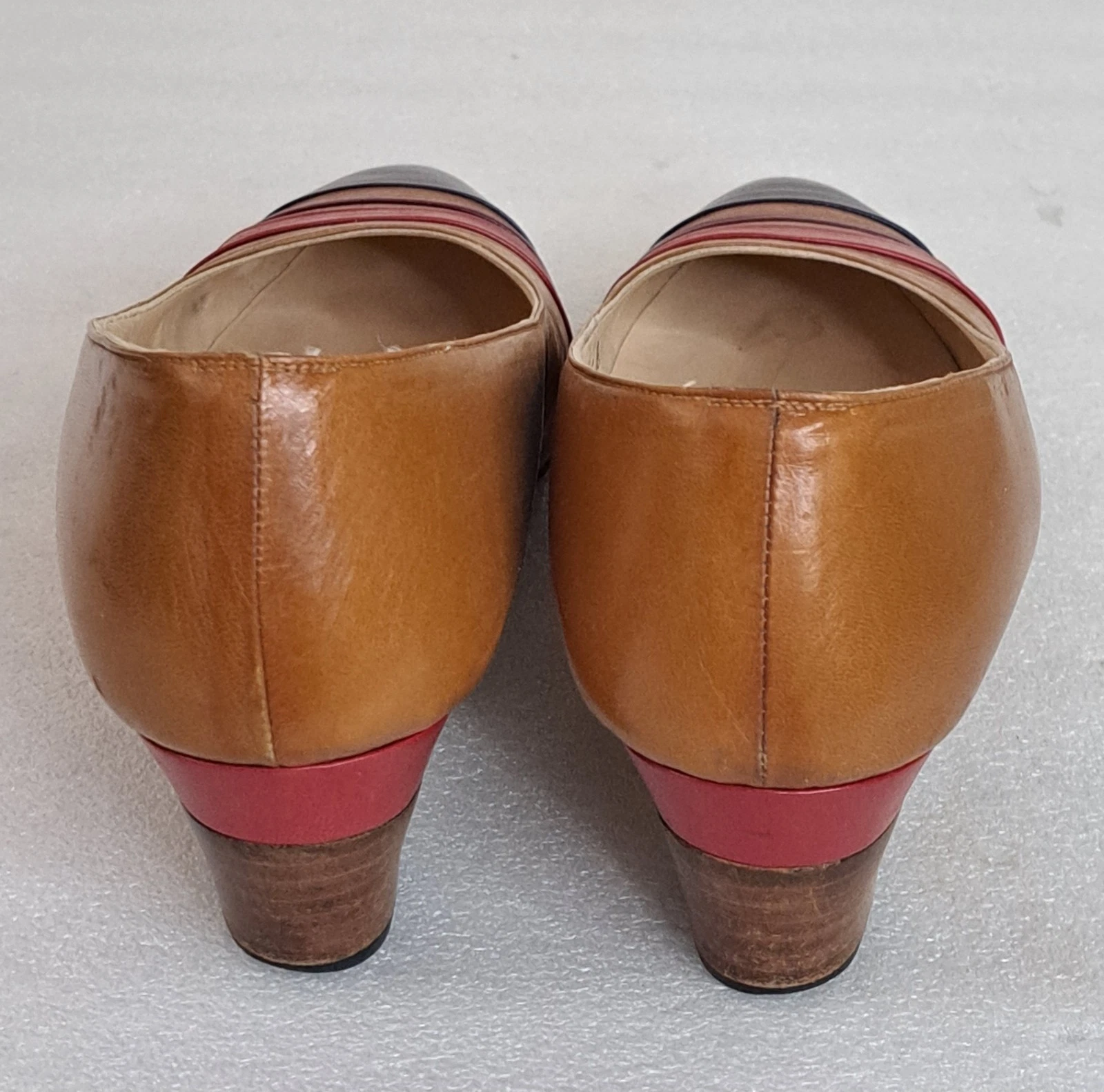 Mario Valentino Scarpe Donna Tacchi 9N Multicolore Pelle Slip On Italia Vintage