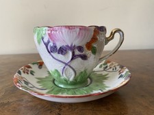 Vintage Bone China Porcelain Floral Lustreware Cup And Saucer