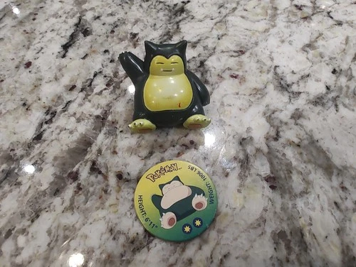 Snorlax TOMY Pokemon Figure CGTSJ 1999 Nintendo 2" W/ Coin Authentic Vintage JC