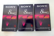 Sony Premium Grade VHS Tapes T-160 8 Hour Blank Lot of 3 NEW SEALED