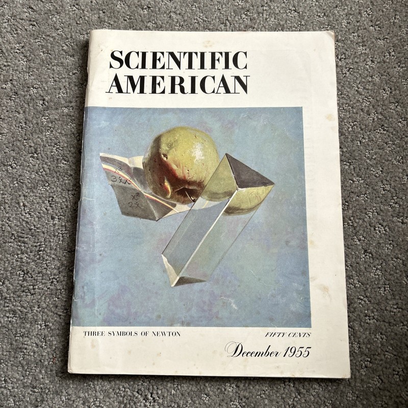 Scientific American Magazine December 1955. Three Symbols of Newton. VG