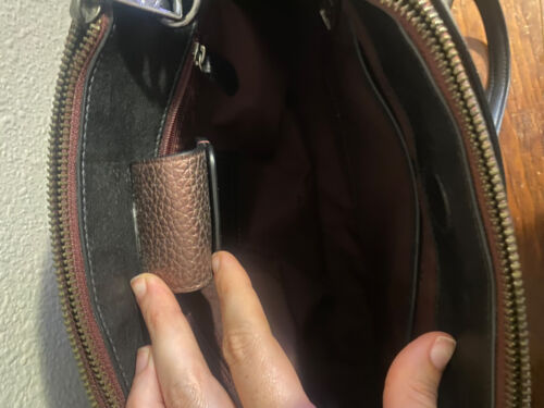 Coach Stanton Carryall 26 in Pebble Leather Metallic Burgundy 36877 - Picture 14 of 20