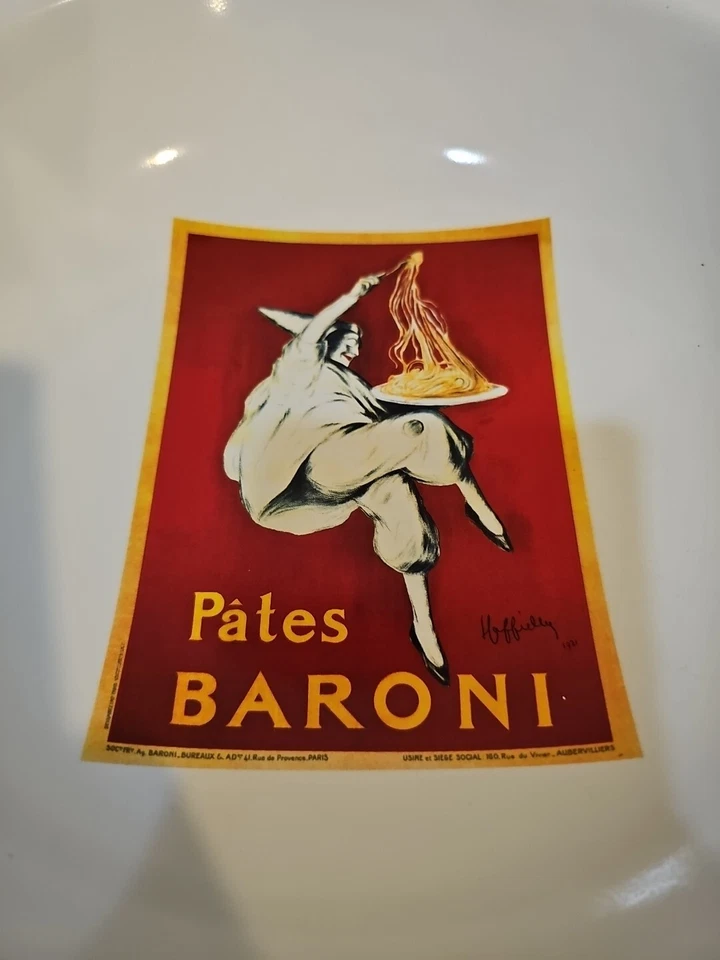 Pottery Barn Vintage Posters Pasta Bowl 14" Pates Baroni Round Servingware - Image 2 of 4