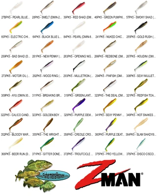 Z-MAN Diezel Minnowz 4 Inch DMIN Any 40 Colors Soft Paddle Tail Swim Baits
