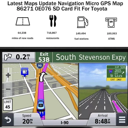 NEWEST UPDATE MAP GPS NAVIGATION MICRO SD CARD FOR TOYOTA MODELS OEM 86271 0E077 - Bild 7 von 7