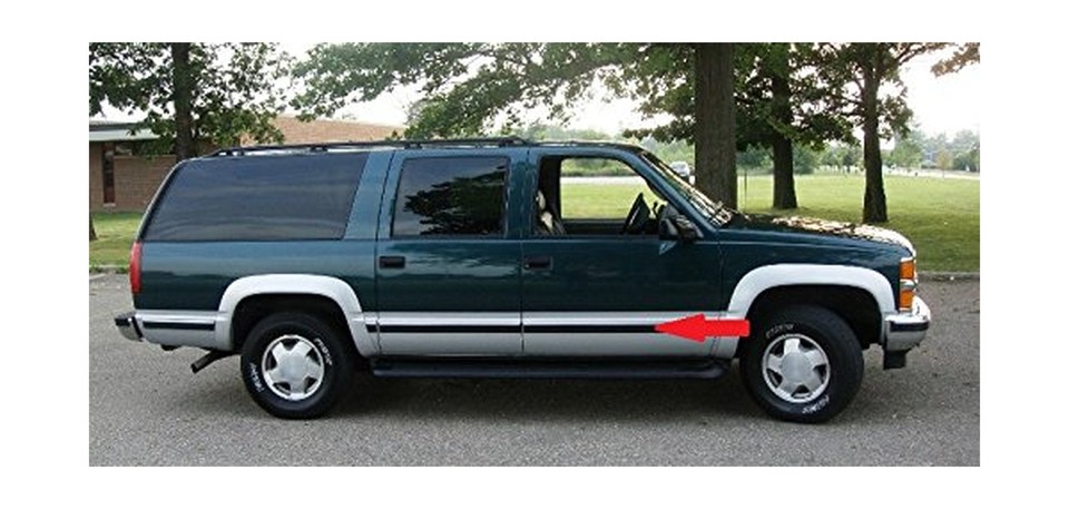 Chrome Side Body Trim Molding – 2.5" X 118" – Fits 1988-1998 Chevy/GMC Trucks & SUVs (PVC With 3M Tape)