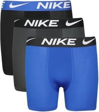 Nike Boy's Dri-Fit  Boxers 3-Pack Boys Big Kids Black  Blue Medium Free Ship