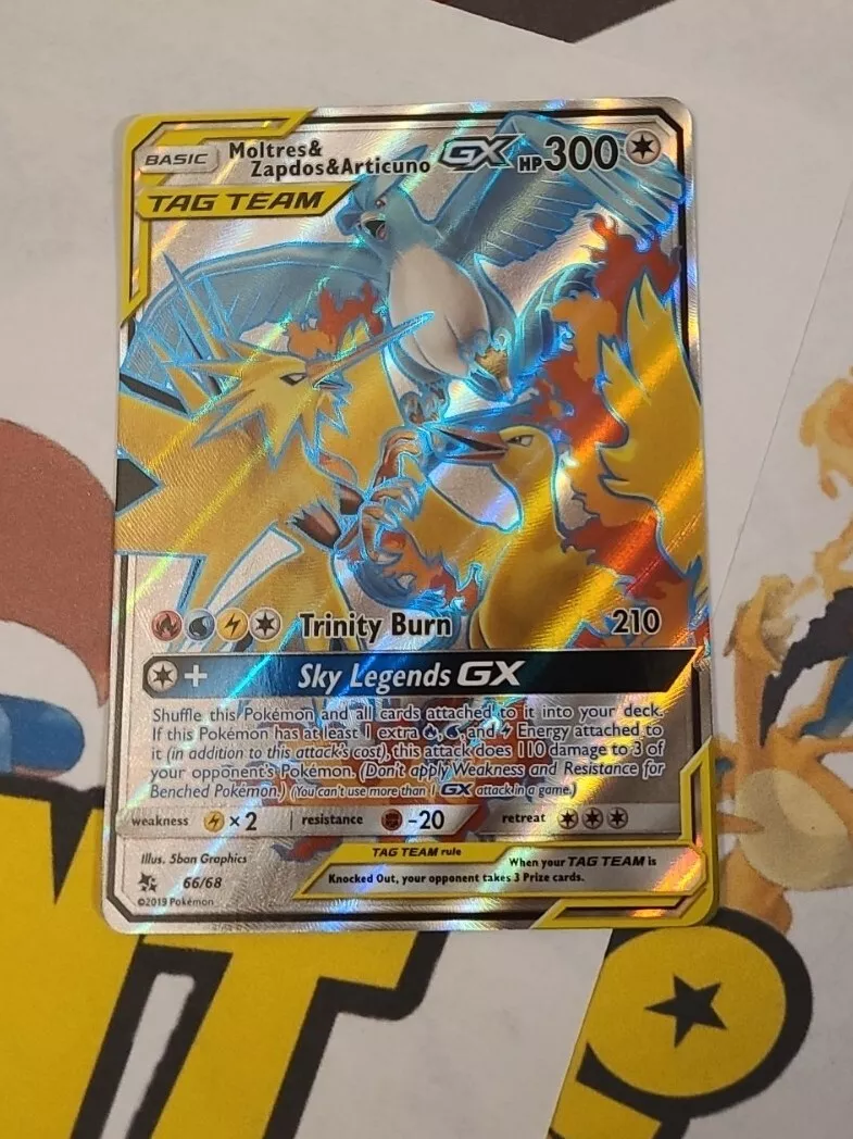 Moltres & Zapdos & Articuno GX (Full Art) - Hidden Fates - Pokemon