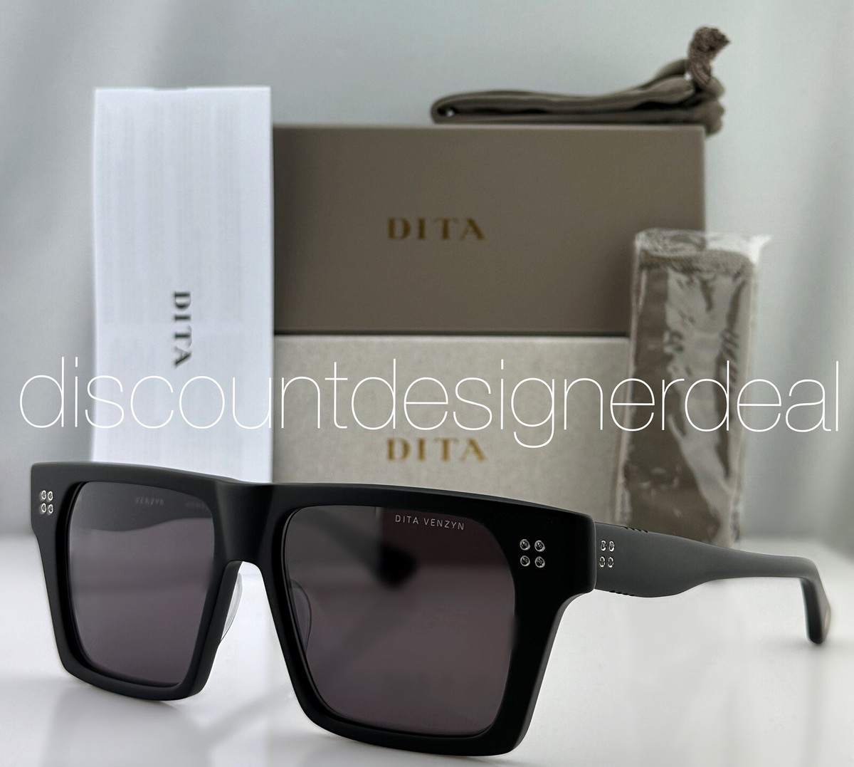 NEW DITA VENZYN DTS720-A-03 SUNGLASSES MATTE BLACK GRAY AR LENSES 