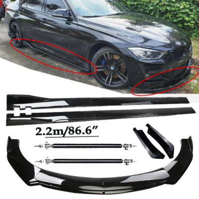 Front Bumper Lip Spoiler Kit +86.6'' Car Side Skirt For BMW 320i 328i 330i F30 A