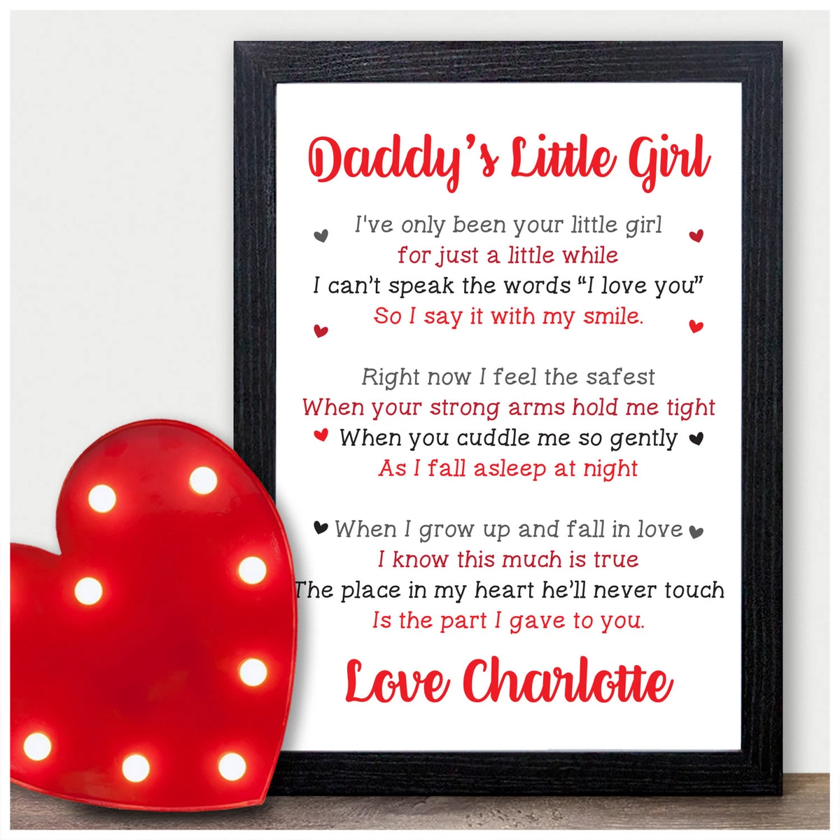 Personalised Daddy's Little Girl Gifts from Daughter Fathers Day