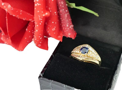 WEMPE Ring 750 Gold Saphir 0,61 Kt. Brillant Diamant 1,08 Kt. 55 Zertifikat top - Bild 1 von 4