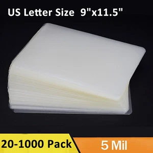 Clear Thermal Laminating Pouches 9" x 11.5" Letter Size Laminator Sheets 5 Mil