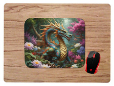 DRAGON IN FLOWER GARDEN MOUSE PAD DESK MAT HOME OFFICE GR8 GIFT