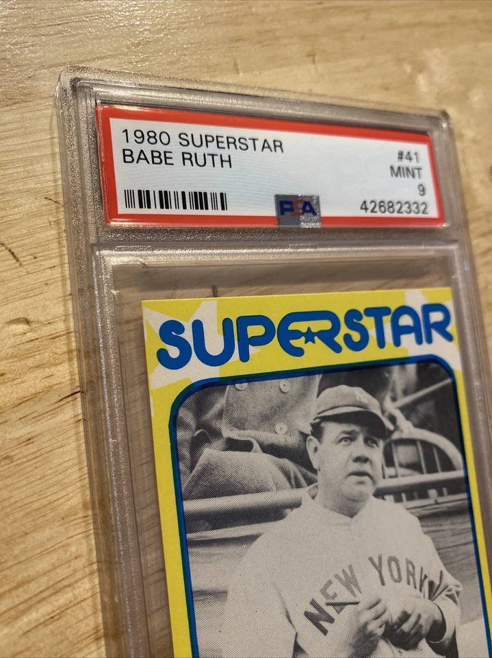 Babe Ruth PSA 9 MINT Superstar 1980 Vintage Baseball Card New York Yankees MLB - Image 3 of 4