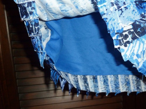 NOTATIONS Blusa Top con Volantes Verticales Azul y Blanco, Sin Mangas, Forrada, Talla S - Imagen 7 de 11