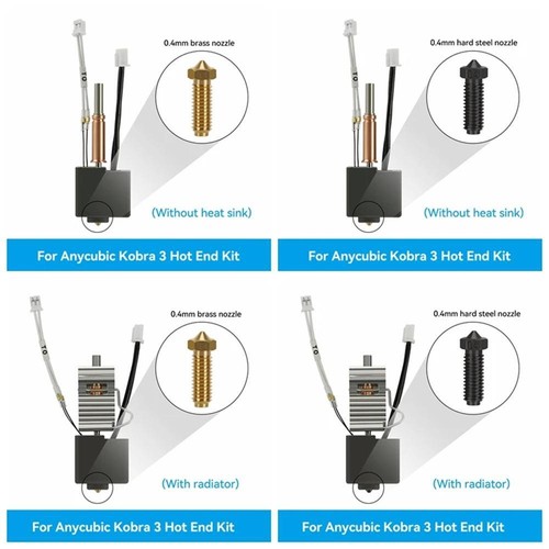 Hotend kit For Anycubic Kobra 3 Bimetal Heatbreak Hot End 3D Printer Head US - Picture 9 of 21