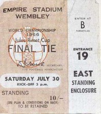 1966 WORLD CUP FINAL Ticket - ENGLAND v WEST GERMANY - 5"x4" reprint