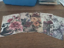 5X NOSTALGIC/VINTAGE SHEETS FOR SCRAPBOOKING/JOURNALS NEW CIRCA 13X9CM (VIN1538)
