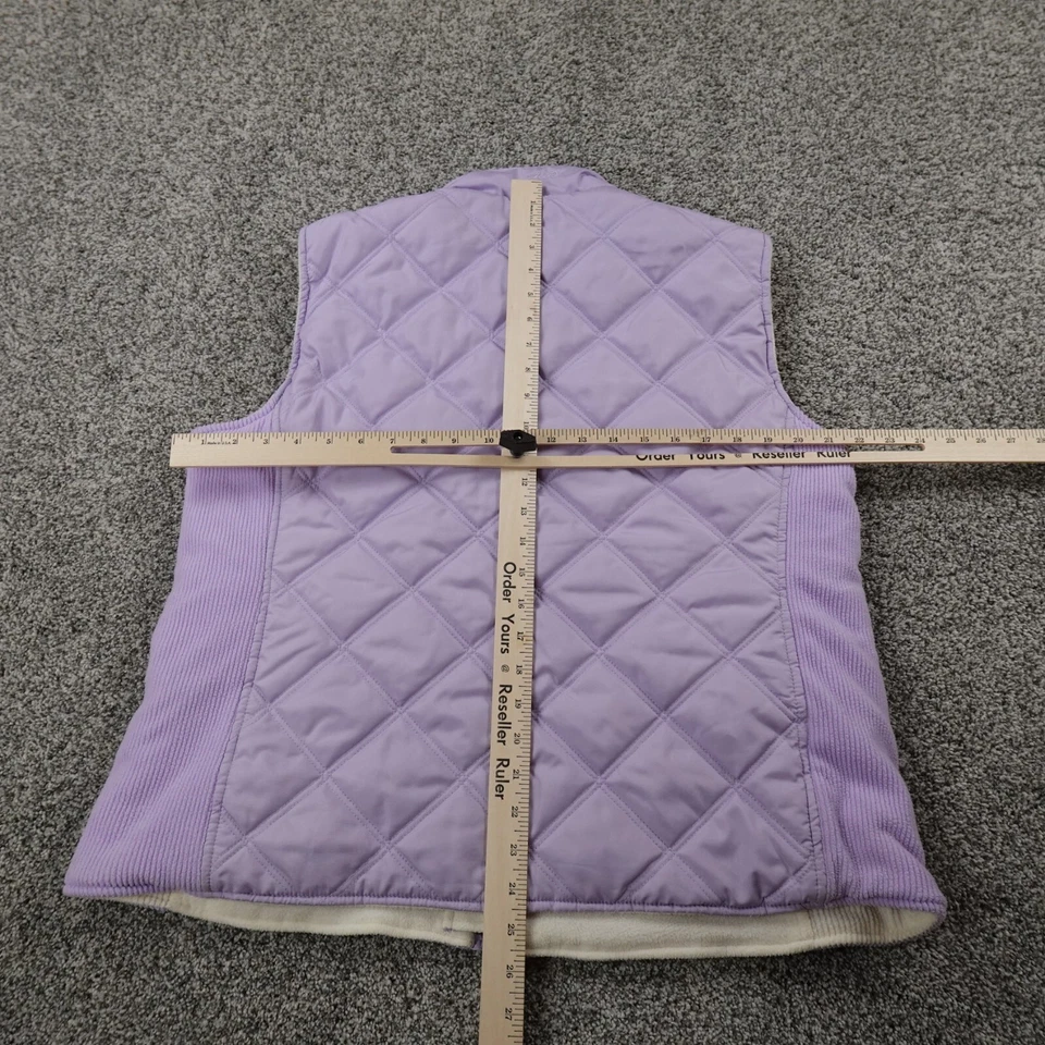 Izod Vest Womens XL Purple Reversible Fleece Quilted Puffer Jacket Full Zip Coat - Image 4 of 4