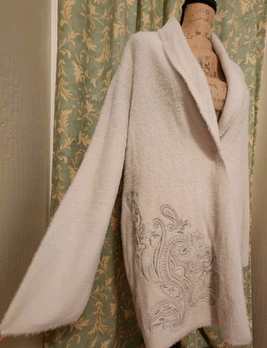 Chico's Women's 4 US XXL 20-22 Ecru Embroidered Coatigan NEW - Picture 4 of 11