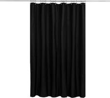 Fabric Shower Curtain or Liner with Weighted Magnets - Hotel Quality Opaque Blac