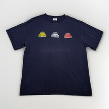 Vintage Delta Pro Weight Volkswagen Beetle Double Sided T-Shirt Large Navy