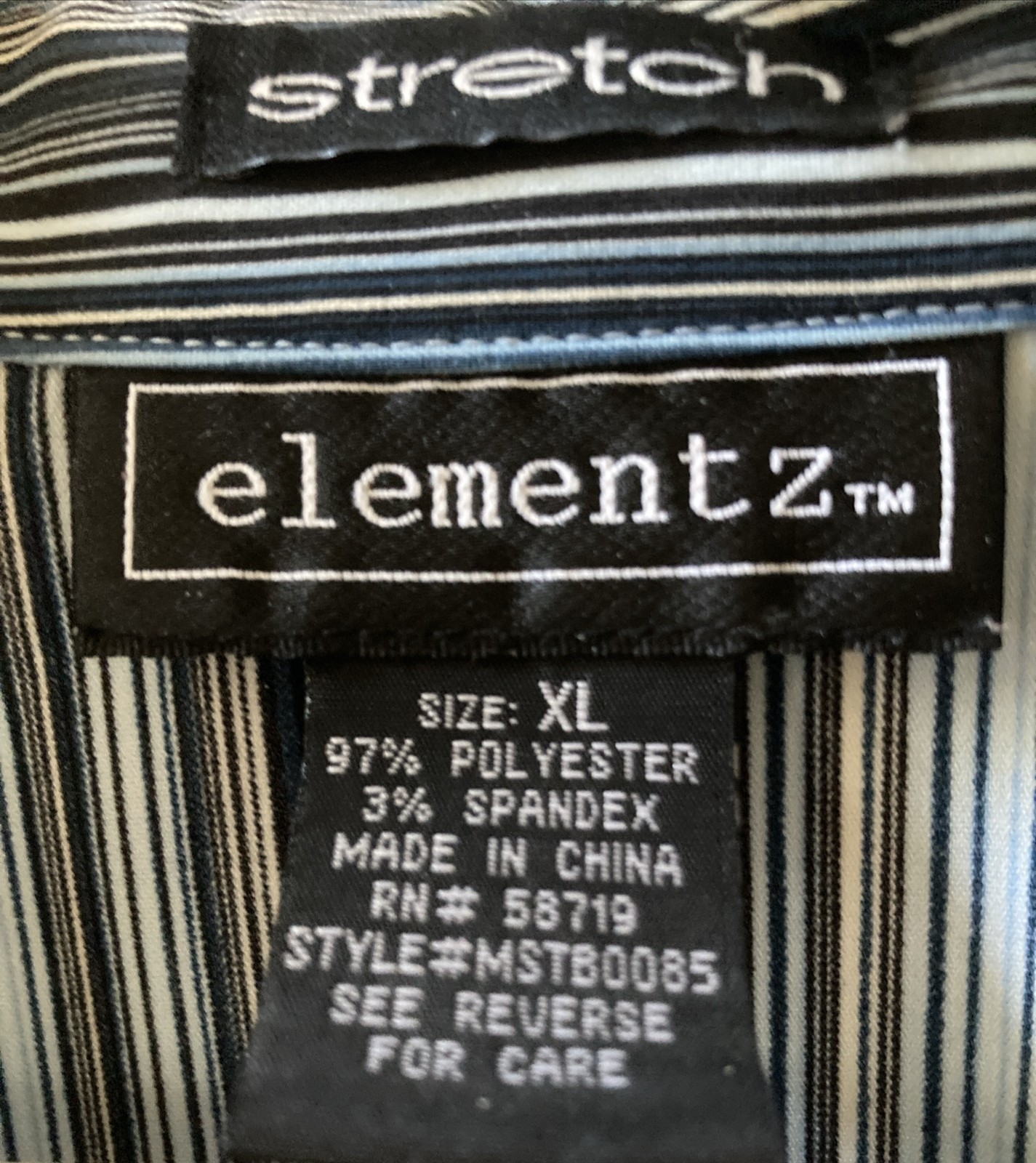 Elementz Stretch Blue Button Down Blouse Shirt XL - image 10