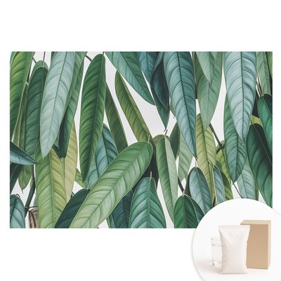 Paste the Wall Wall Mural Modern Feature Wall Green Leaves Minimalism Nature