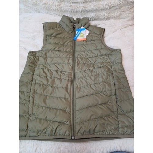 NWT Columbia Mens Powder Lite II Vest Stone Green Puffer Small 2087961