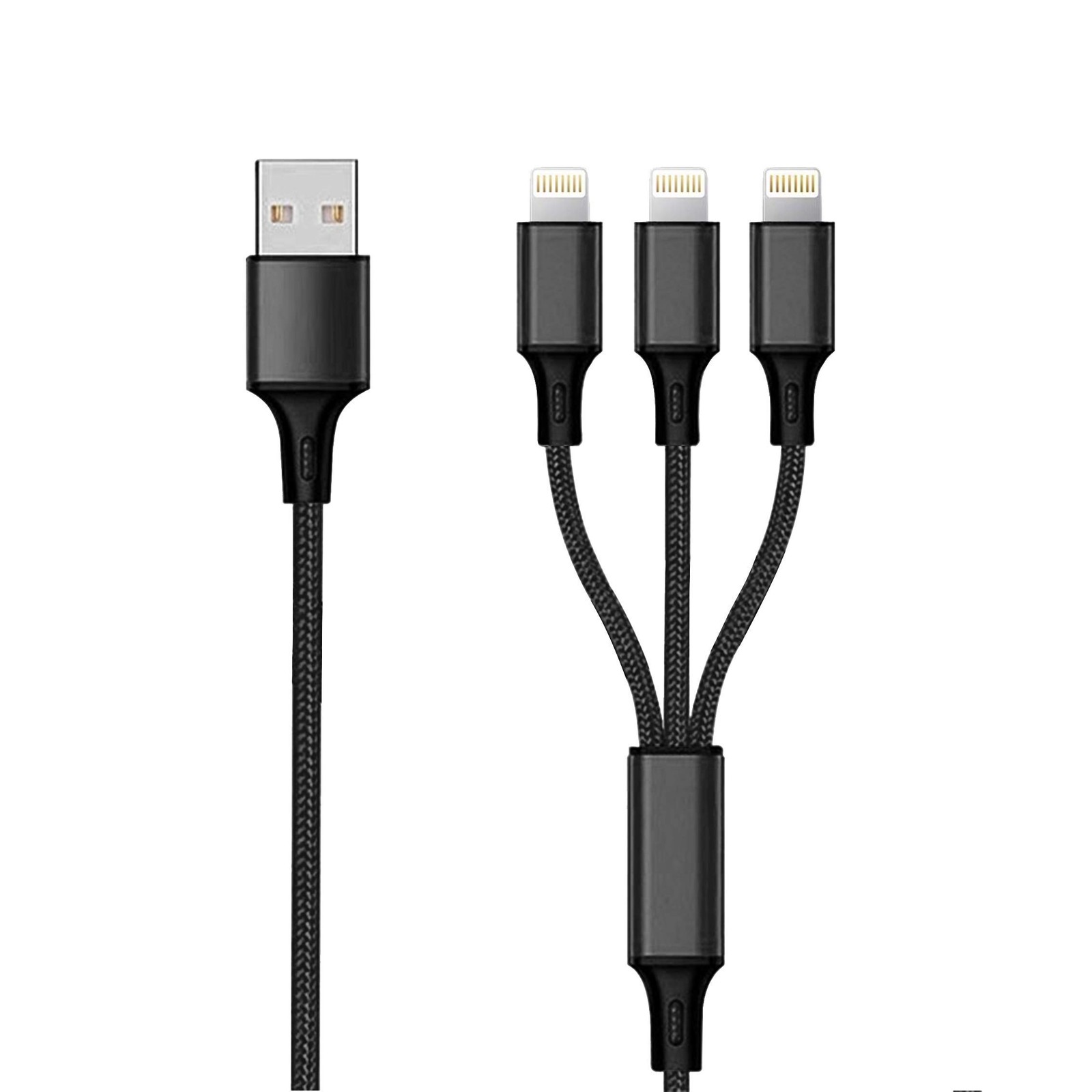 2GO Ladekabel 3в1, 3xApple Lightning с разъемом USB, с 3-мя вставками, нейлон