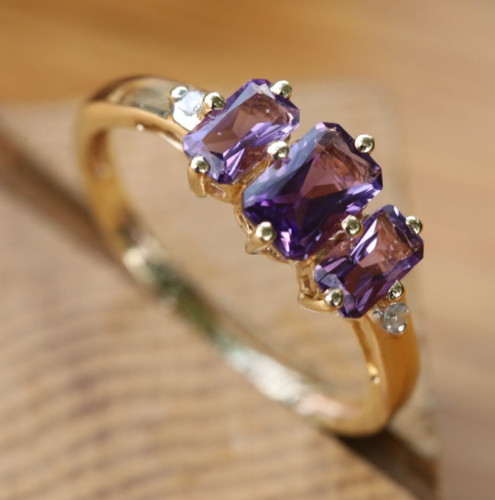 Amethyst & Diamond Ring