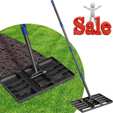Lawn Leveling Rake 5FT Adjustable Levelawn Tool Heavy Duty Curved Edge for Garde