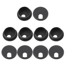 10 Pcs Black Computer Desk Table Counter Top Wire Plastic Grommets 35mm Dia
