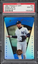1997 PINNACLE CERTIFIED MIRROR BLUE #51 DEREK JETER RARE PSA 10 GEM MINT LOW POP