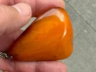 Rare Huge Vintage Soviet Baltic Butterscotch Amber Necklace 925 Silver 32.3 gr