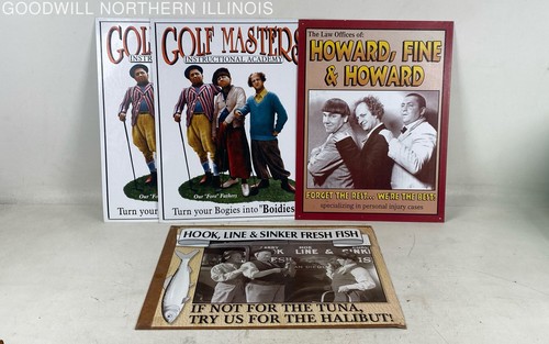 Retro Metal Wall Signs 3Three Stooges Golf Masters Law Offices Hook Line Sinker